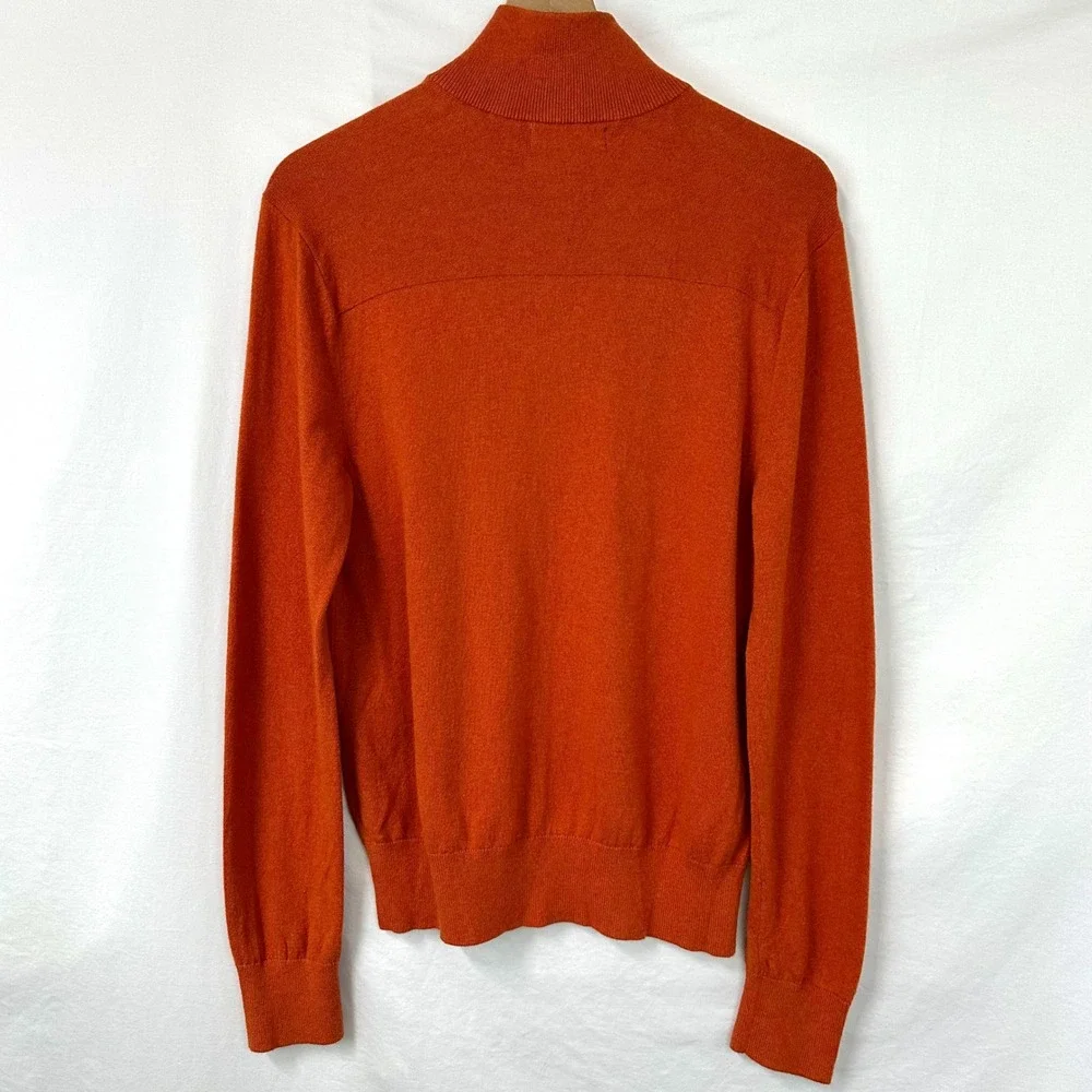 BANANA REPUBLIC Orange Cotton Cashmere Henley Button Pullover Sweater‎ Men's S